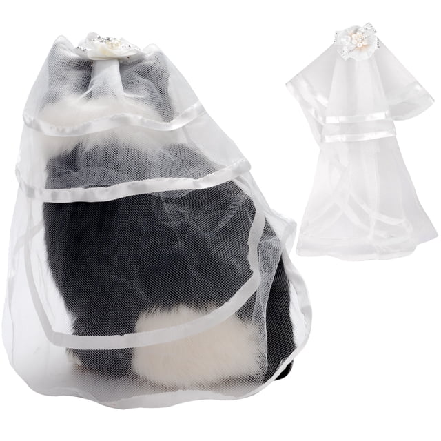 Pet Veil Creative Decorative Lace Bow Hair Clip Design Pet Wedding Veil for Dogs