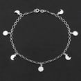 thumbnail image 2 of .925 Sterling Silver Sun & Moon Charm Anklet, ITProLux Ankle Bracelet, Giorgio Bergamo, 2 of 5