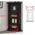 thumbnail image 4 of Didan Black Wood Contemporary Corner Curio Display Cabinet With 3 Storage Shelves & Glass Doors, 4 of 4