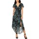 thumbnail image 1 of INC Womens Flutter-Sleeve Ruched Maxi Dress, Negro, 16, 1 of 1