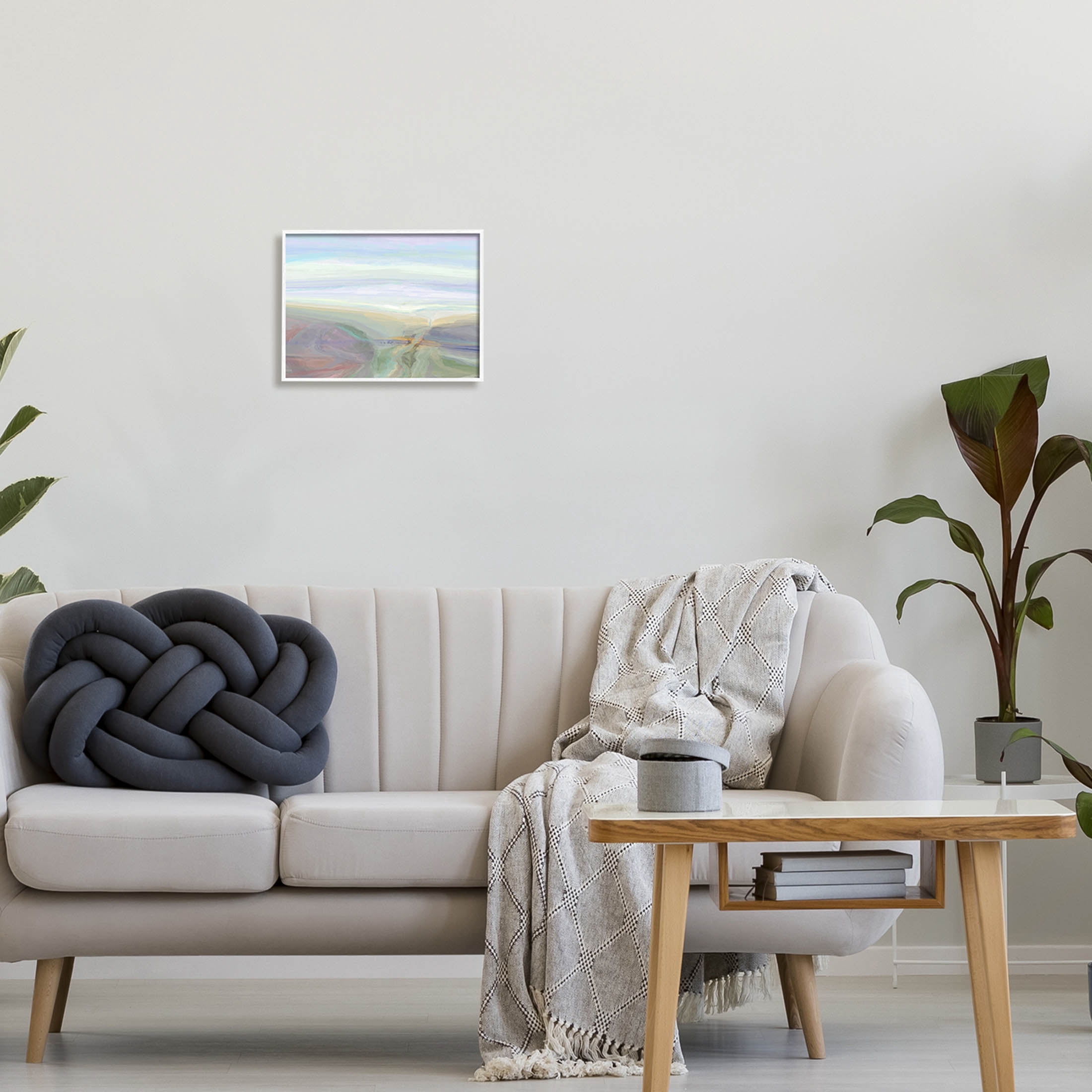 Abstract Pastel Canyon Landscape Abstract Graphic Art White Framed Art Print Wall Art