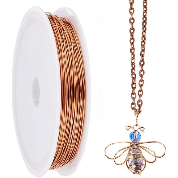 1 Bag 25M Bendable Copper Wire 0.6mm 22 Gauge Crafting Wire Beading Wires Rose Gold Copper Bead Wires Tarnish Resistant Copper Wires Craft Metal Wire for Jewelry Making Sculpting Wire Wrapping