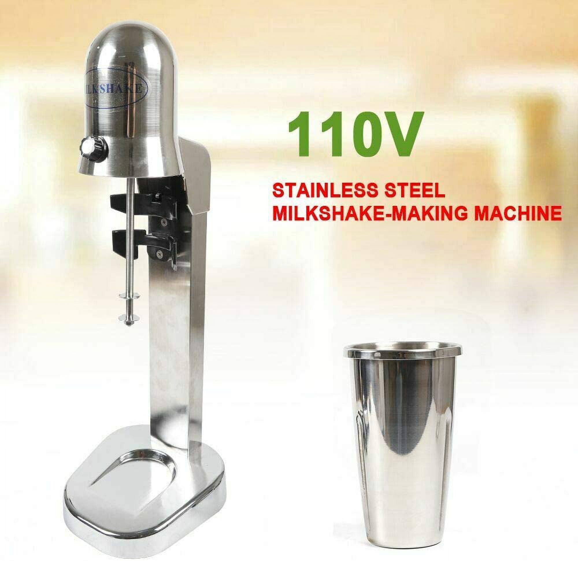Electric Milk Shaker 110V 60HZ 280W 18000RMP Commercial Stainless Steel Drink Mixer Machine Smoothie Malt Blender 4.5KG with 2 Speed Adjustable for Home Shop (Round Head) - image 4 of 8