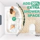 thumbnail image 2 of Barra para cortina de ducha PrettyHome, ajustable, curva, 96 — 183 cm, 2 of 7