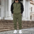 thumbnail image 2 of CONZONE Mens Sweatsuit 2 Peice Set Casual Track Suit for Men Patchwork Color Long Sleeve Hoodies Sweatpants Cozy Fall Winter Athletic Jogging Outfits, 2 of 5