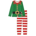 thumbnail image 4 of FKELYI Christmas Women Pajama Size S Polyester Red Green Long Sleeve Pjs for Women Set of 2 Leisure Pajamas Top and Pants with Pockets, 4 of 5