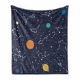 thumbnail image 1 of Constellation Soft Flannel Fleece Throw Blanket, Zodiac and Planets Colorful Pattern Galaxy Universe Science Illustration, Cozy Plush for Indoor and Outdoor Use, 70" x 90", Multicolor, by Ambesonne, 1 of 6