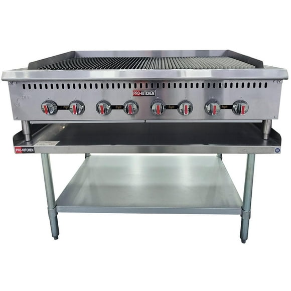 Pro-Kitchen 48" Charbroiler - 160,000 BTU - 48x30x16 inches - Single Unit - High-Performance Grilling, Even Heating, Durable & Efficient (1ct)