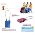 thumbnail image 5 of Candado con cable de 3 dígitos, candados de equipaje aprobados por la TSA para maletas, casilleros de gimnasio, equipaje de viaje (paquete de 2, Verde), 5 of 5