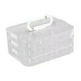 thumbnail image 3 of Caja para albóndigas, caja para carne fresca, organizador de cocina resistente con tapa, apilable, multiusos para fiestas, hogar, camping, barbacoa, 3 capas transparentes, 3 of 9