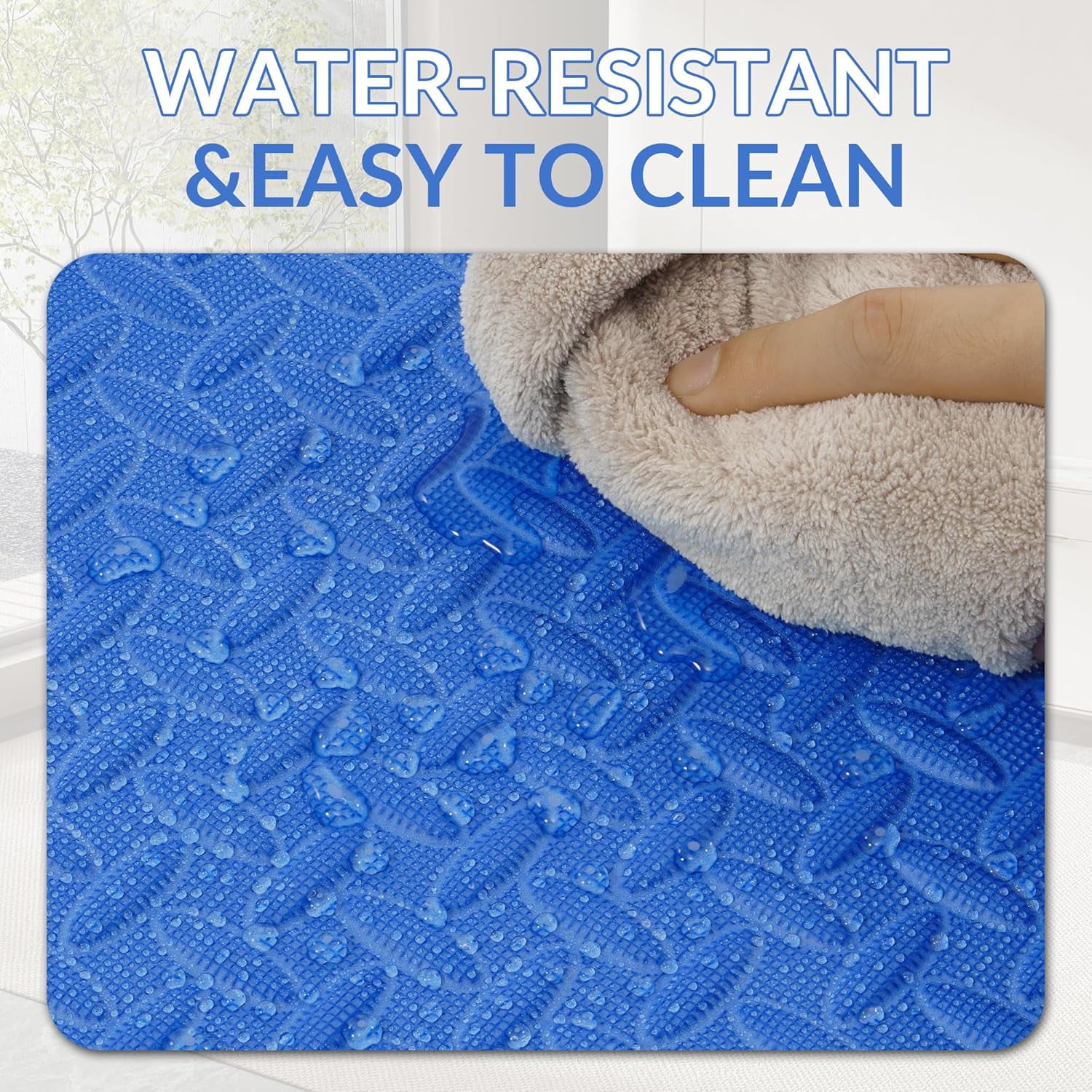 FIXTECH Puzzle Exercise Mat, EVA Interlocking Foam Floor Tiles For Home Gym, Mat For Home Workout Equipment, Floor Padding For Kids, Blue, 24 In X 24 In X ½ In, 96 Sq Ft - 24 Tiles