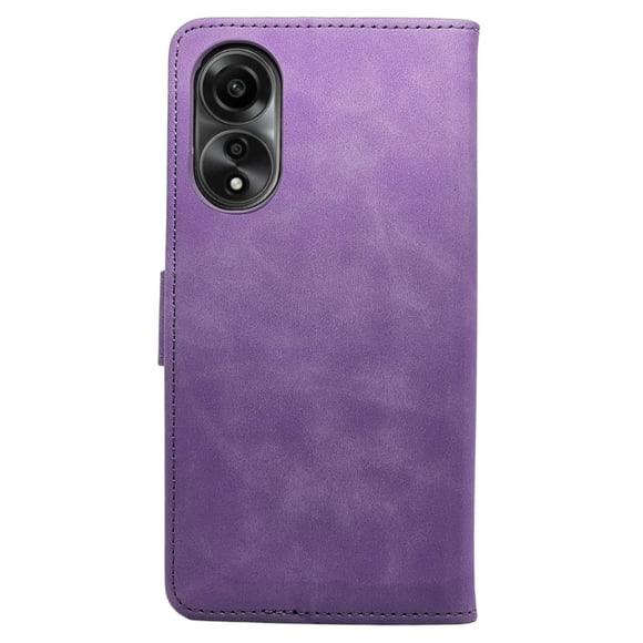 Funda Cartera Suave Para Oppo A78 Morado Más 2 Micas