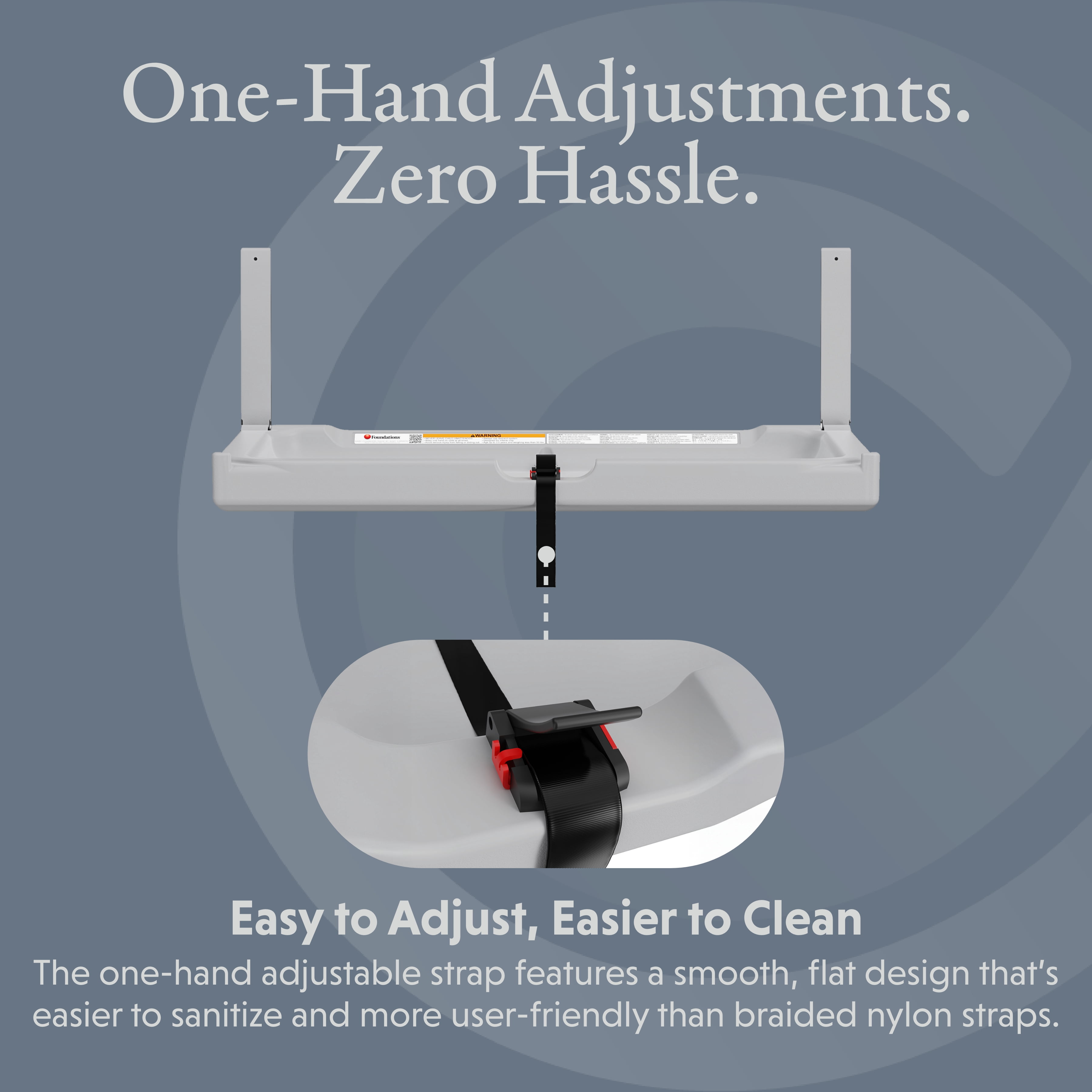 Foundations Elements Baby Changing Station, One-Person Installation, Space-Saving, Gray (300-EH-01)