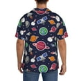 thumbnail image 3 of Pofeuu Rocket Satellite Print Mens Casual Short Sleeve Shirts Beach Summer Spread Collar Pocket Tops Men's Casual Short-sleeved Shirt-Small, 3 of 5