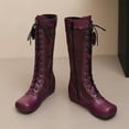 thumbnail image 3 of Purple Womens Winter Boots With Bow Design And Side Zipper For Casual Wear And Comfort, 3 of 8