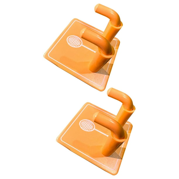 2 ganchos para colgar raquetas de bádminton en la pared para sala de juegos Naranja
