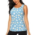 thumbnail image 1 of Balery Blue Popcorn Camiseta sin mangas estampada ligera para mujer, tops de entrenamiento sin mangas, camisetas de yoga transpirables de secado rápido.-Medium, 1 of 7