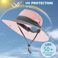 thumbnail image 4 of ASTRAEA Womens Sun Hat with Ponytail Hole, UV Protection Safari Summer Cap, Foldable Wide Brim Beach Fishing Hat for Outdoor, Pink, 4 of 8