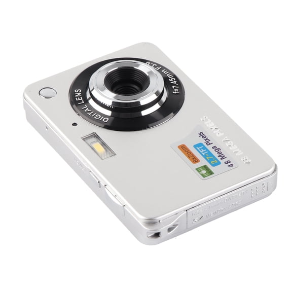 Yajisi 4K Vlogging Camera 48MP Compact Digital Camera 2.7 Inch LCD Anti Shake 8x Zoom Silver