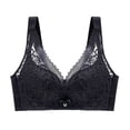 thumbnail image 4 of Gibobby Brasieres para mujer Lencería sexy de encaje para mujer Sujetador con aros Sujetador floral de encaje Sin forro Sujetador de total de talla grande(Negro,34/75C), 4 of 4