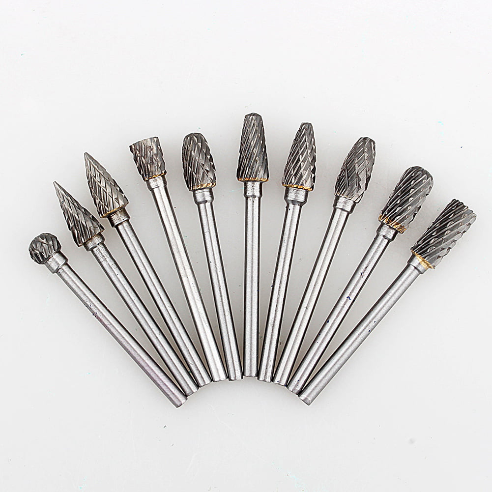 10x HSS Tungsten Carbide Burrs for 6mm Rotary Die Grinder Drilling Burrs 