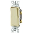 thumbnail image 2 of Leviton Decora 1-Pole Residential Grade Ac Quiet Rocker Switch, Ivory, 120 / 277 Volts, 15 Amps, 2 of 2