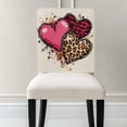 thumbnail image 3 of Love Heart Chair Covers Set of 4 Pink Leopard Chair Back Covers Stretch Removable Washable Slipcovers Protector for Dining Room Kitchen Party Decor, 3 of 5