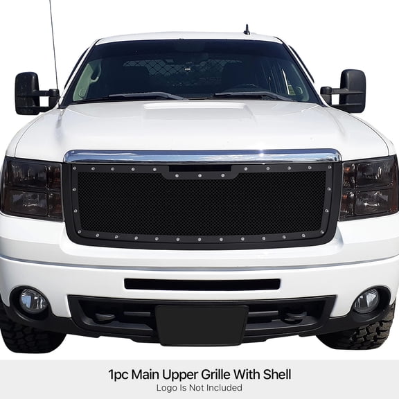 PE   Stainless Steel Main Upper Package Grille 2007-2013 GMC Sierra 1500 /2007-2010 GMC Sierra Denali New Body With Logo Show