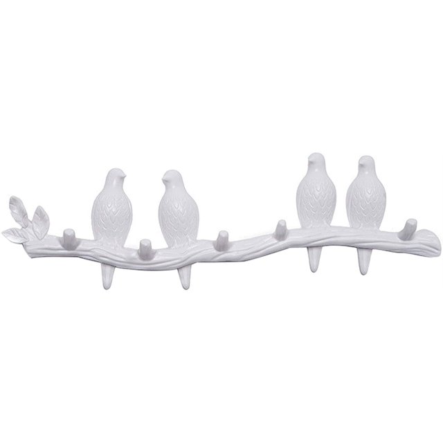 Colgador de decoración de pared de pájaro decorativo en rama colgador art deco para colgar abrigos, toallas, sombreros, bolsos Ormromra ZYY-0544