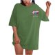 thumbnail image 2 of Camiseta de Cuello Redondo Impresa Delantera Y Trasera Del Día de la Independencia de las Mujeres, Tops Cortos Casuales para las Mujeres, 2 of 5