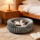 thumbnail image 5 of Cama De Felpa Para Mascotas Cama redonda de felpa para gatos y perros pequeños, suave y esponjosa, 40x40x15cm, lugar cálido y cómodo para dormir, gris, 1 unidad Rkxzt, 5 of 8