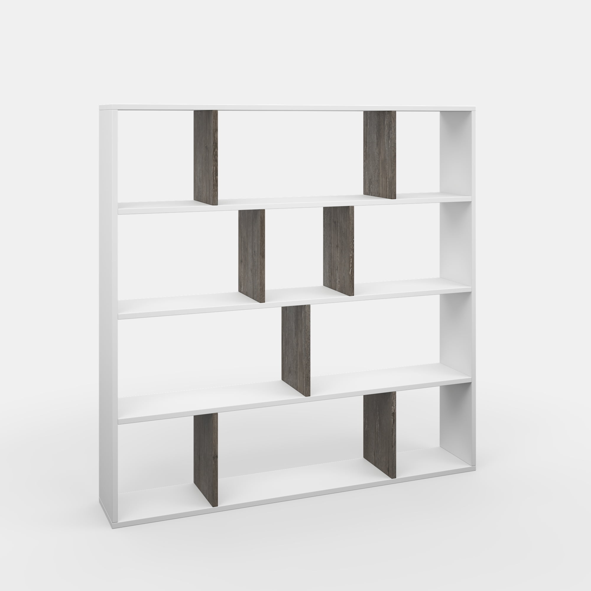 Ada Home Decor Hobdi 4 Tier Open Shelf Cube Modern Bookcase, White/Anthracite