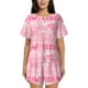 thumbnail image 1 of Fotbe Western Cowgirl Conjunto de Pijama Estampado para Mujer, 2 Piezas, Ropa de Dormir con Camiseta de Manga Corta y Shorts Suaves-Small, 1 of 6