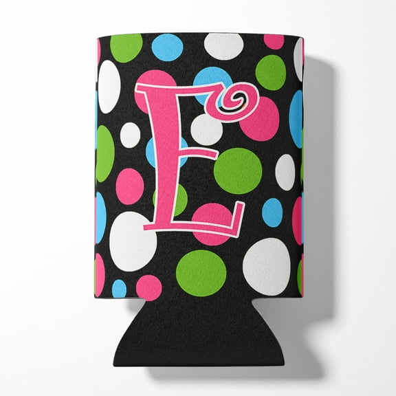 Carolines Treasures CJ1038-ECC Letter E Initial Monogram - Polkadots And Pink Can Or Bottle Hugger