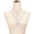 thumbnail image 4 of Qarigey Sujetadores sin copa, moldeador de cuerpo multicolor, ropa de mujer, vendaje erógeno, lencería misteriosa, sujetador de diseño Simple gótico Disfraces de disfraces Blanco Qarigey  AP008768-02, 4 of 6