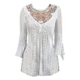 thumbnail image 2 of Blouses for women dressy casual Lace Soft Clothing XL White womens blouses, 2 of 4