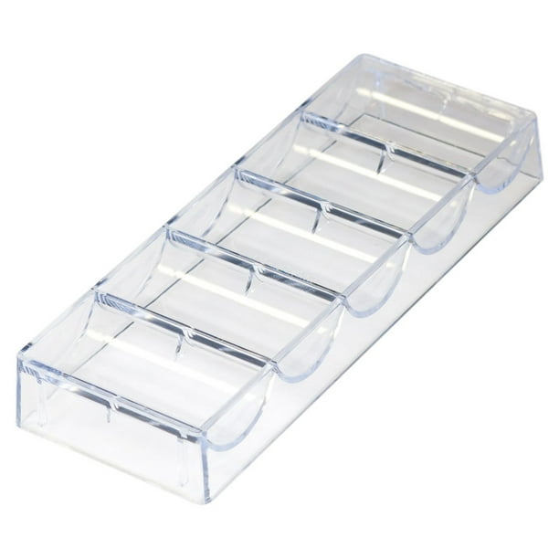 GSE Games & Sports Expert Clear Acrylic Casino Poker Chip Tray, Chip Rack Holds 100 Chips