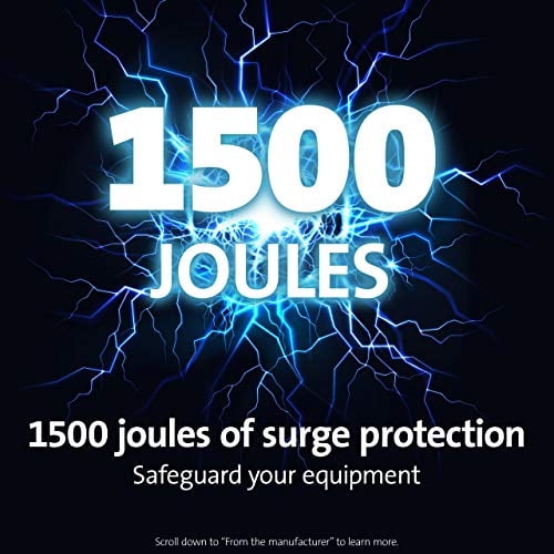 Kensington Smartsockets 6 Outlet, Cord de 16 pies y 1500 Julles Tabletop Surge Protector (K62634NA)