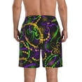 thumbnail image 3 of Bixox Men's Neon Mardi Gras printing Casual Classic Fit Short Summer Beach Shorts, 3 of 6