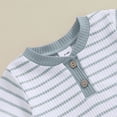 thumbnail image 5 of Splozh Kids Clothes Baby Boy Summer Clothes Button Short Sleeve Bodysuit Shorts Set Toddler Soft Outfit Blue,12-18 Months, 5 of 8