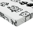 thumbnail image 2 of Ambesonne Sketchy Fitted Sheet, Cats with Happy Faces, Queen Size, Black White, 2 of 3
