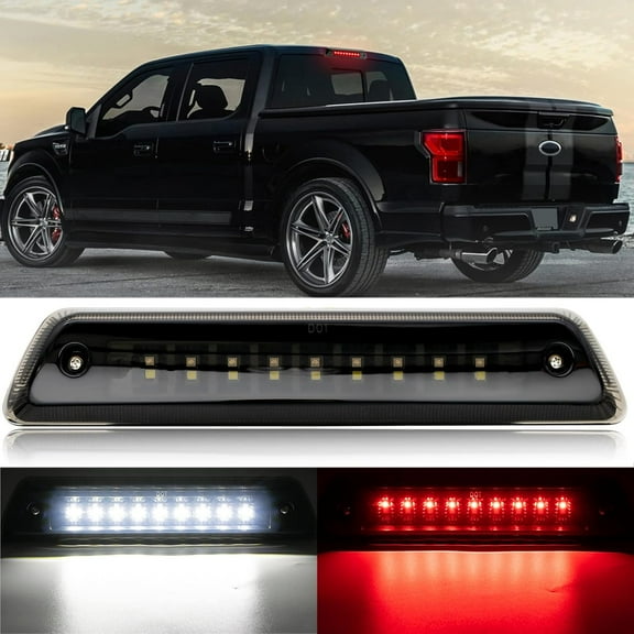 3rd Brake Light for 2009 2010 2011 2012 2013 2014 Ford F150 2009-2014 Waterproof LED High Mount Stop Third Brake Light (Black Housing Smoke Lens)