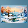 thumbnail image 1 of Pintura de diamante 5D DIY Taladro redondo completo Río y nieve Decoración del hogar Hugtrwg Para estrenar, 1 of 9