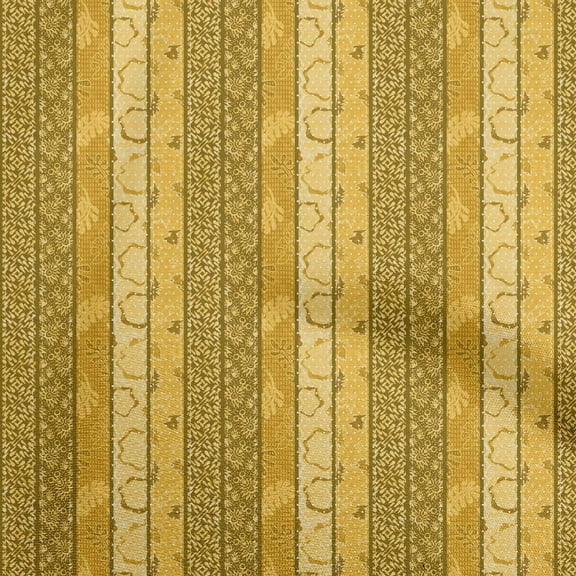 oneOone Polyester Spandex Yellow Fabric Asian Dabu Print Quilting Supplies Print Sewing Fabric By The Yard 56 Inch Wide