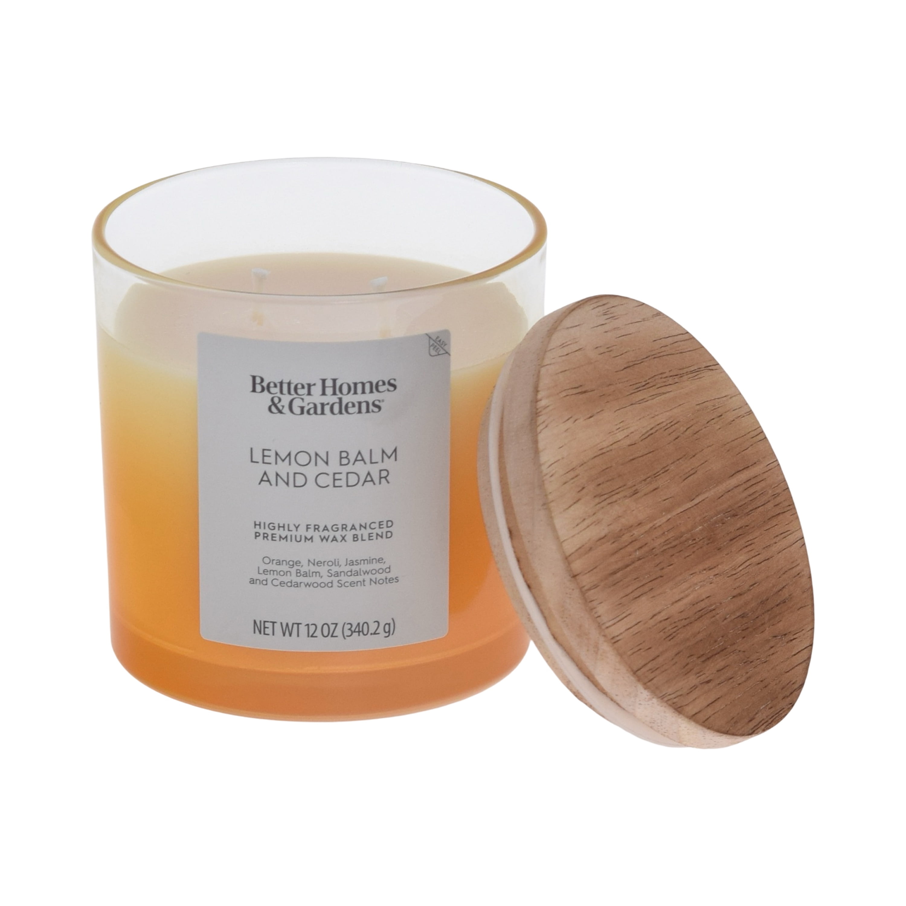 (4 pack) Better Homes and Gardens Lemon Balm and Cedar Scented 2-Wick Ombre Jar Candle 12oz.