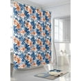 thumbnail image 3 of Shower Curtains Blue Palm Leaves Bath Curtain Orange Tropical Floral Plants Waterproof Bathroom Shower Curtain Set with Hooks Decoration 72 x 84 Inches, 3 of 7