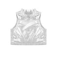 thumbnail image 4 of iiniim Kids Girls Metallic Tank Tops with High-low Hem Skirt Set for Jazz Modern Dance Performance Silver 10, 4 of 7
