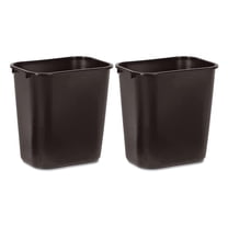 295600BK Deskside Plastic Wastebasket, Rectangular, 7 gal, Black (2)