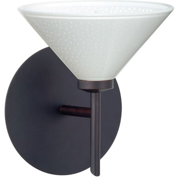 1SW-282453-LED-BR Besa Lighting Kona-One Light Mini Wall Sconce-5.5 Inches Wide by 6.5 Inches High-Bronze Finish-White Starpoint Glass Color-LED