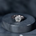 thumbnail image 6 of Rosec Jewels Lab Created Diamond Flower Ring - Cluster Engagement Ring - EF-VS Grade Certified, 925 Sterling Silver, US 4.00, 6 of 9